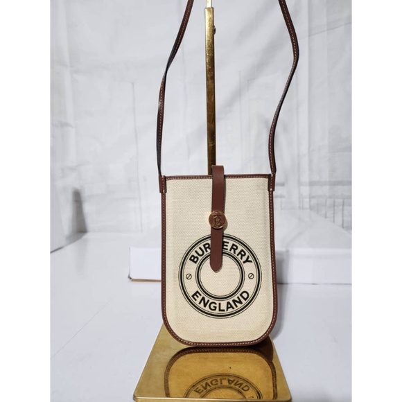 Authentic Burberry England sacoche canvas and calf leather crossbody bag Brown - Picture 4 of 14